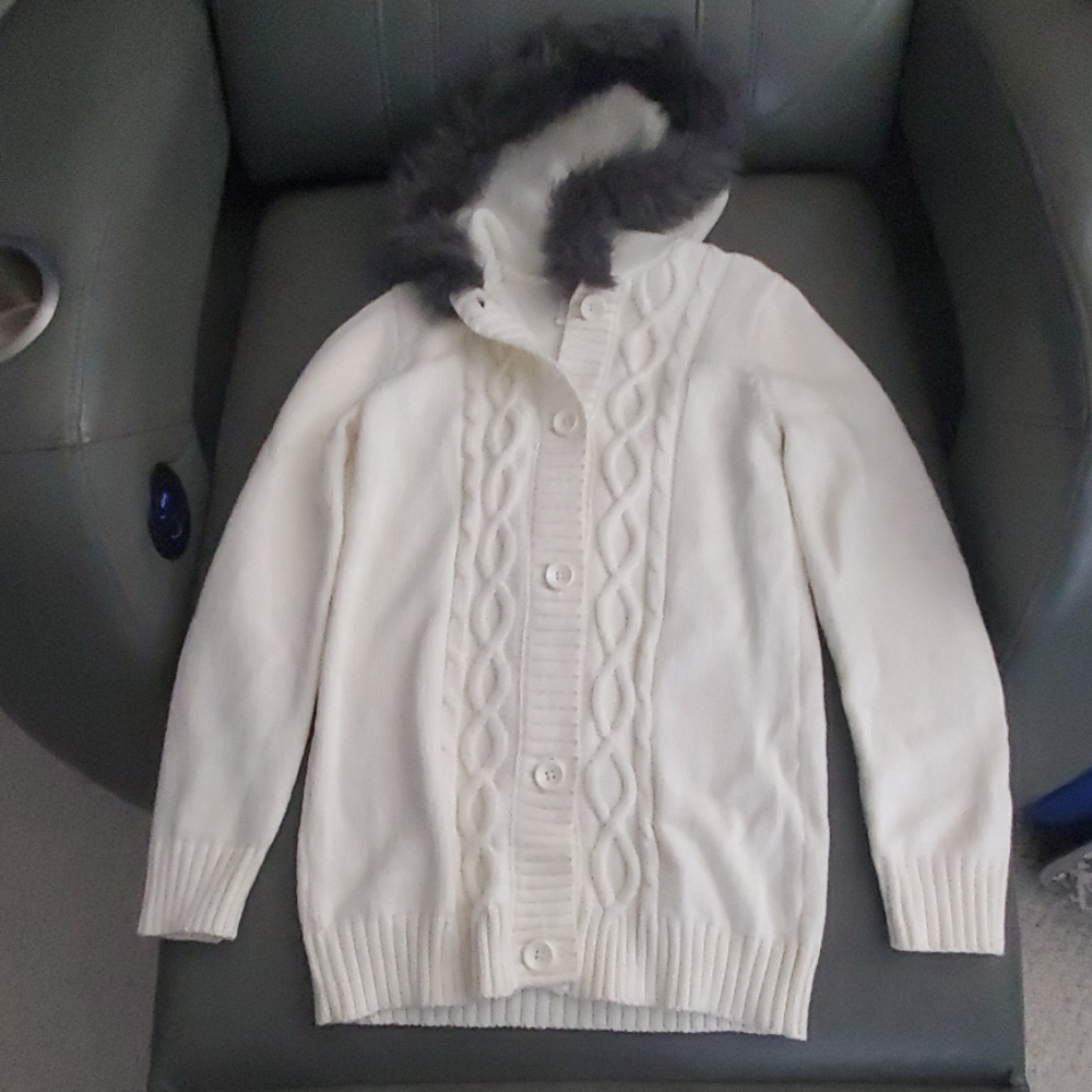 Crazy 8 Girls Button up Cardigan Sweater with Hood